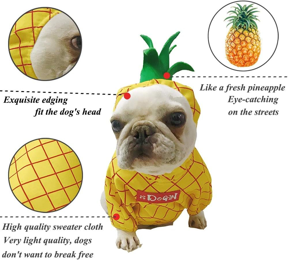 Pineapple Pet Costume, Halloween Pet Dogs Cosplay Coat for Party Christmas Special Events Costume